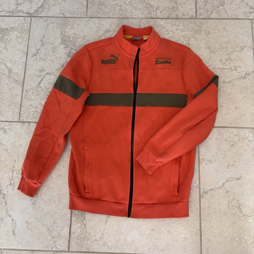 Puma Porsche Turbo Full Zip Jacket Men's Medium Casual Athletic Zip Up Spots